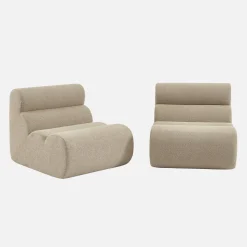 2er-Set modulare Lounge-Sessel mit strukturiertem Bouclé-Bezug