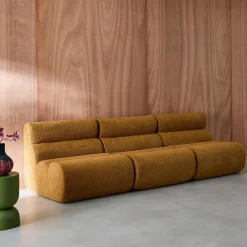 3er-Set modulare Lounge-Sessel mit strukturiertem Bouclé-Bezug
