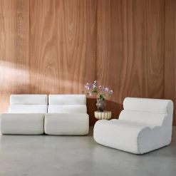3er-Set modulare Lounge-Sessel mit strukturiertem Bouclé-Bezug