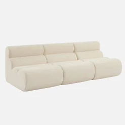 3er-Set modulare Lounge-Sessel mit strukturiertem Bouclé-Bezug