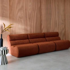 3er-Set modulare Lounge-Sessel mit strukturiertem Bouclé-Bezug