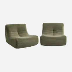 2er-Set modulare Sessel ohne Armlehne mit Cordbezug