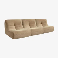 3er-Set modulare Sessel ohne Armlehne mit Cordbezug