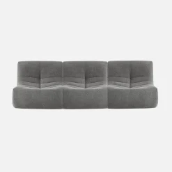 3er-Set modulare 1-Sitzer Sessel mit strukturiertem Bouclé-Bezug