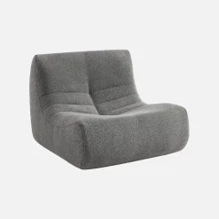 3er-Set modulare 1-Sitzer Sessel mit strukturiertem Bouclé-Bezug