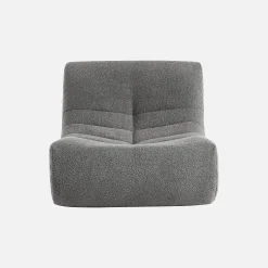 2er-Set modulare 1-Sitzer Sessel mit strukturiertem Bouclé-Bezug
