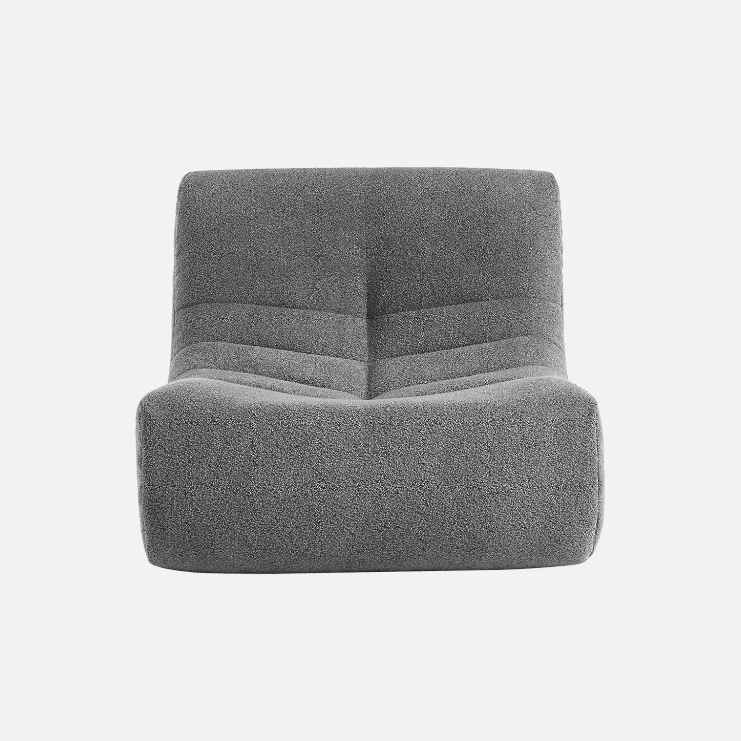 2er-Set modulare 1-Sitzer Sessel mit strukturiertem Bouclé-Bezug