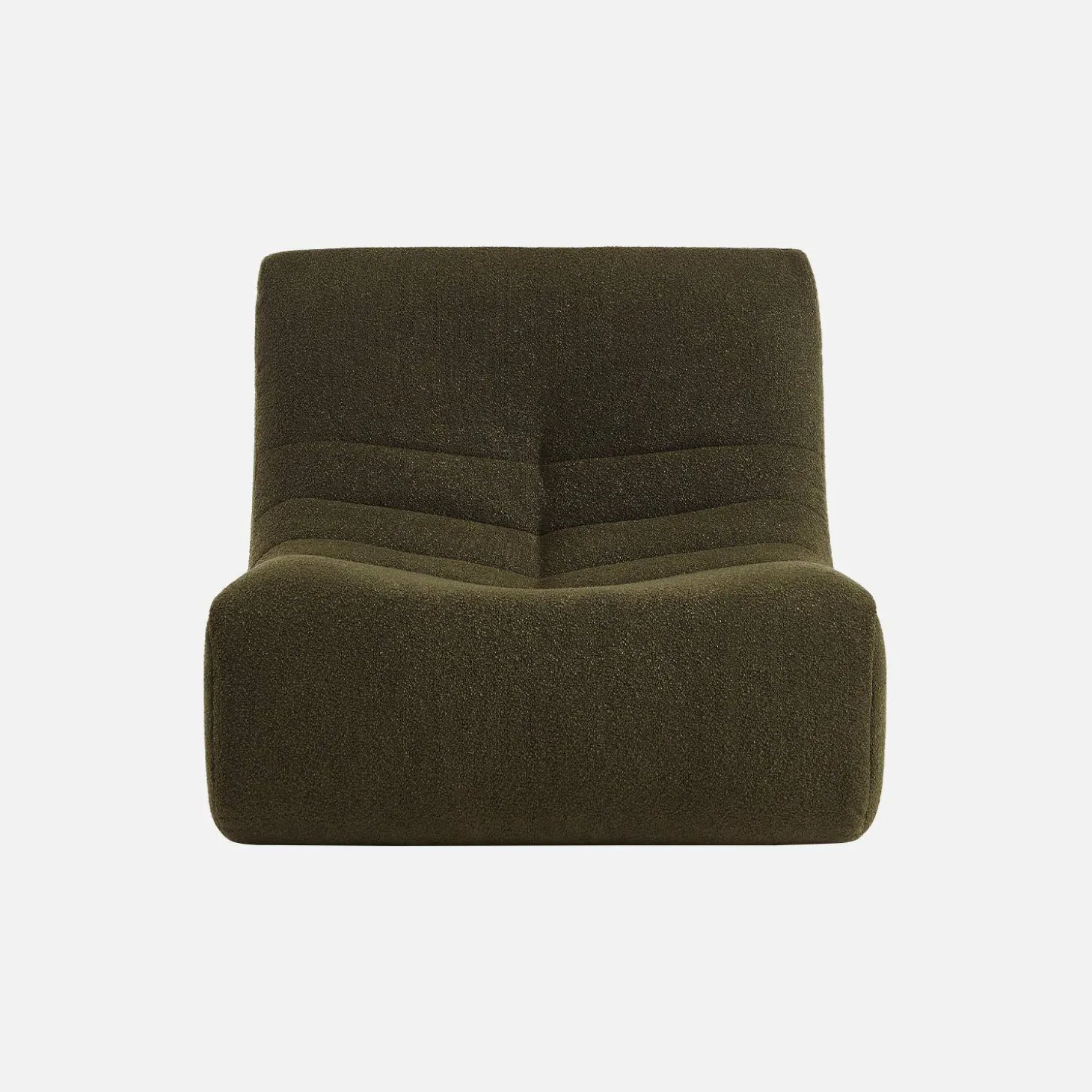 3er-Set modulare 1-Sitzer Sessel mit strukturiertem Bouclé-Bezug