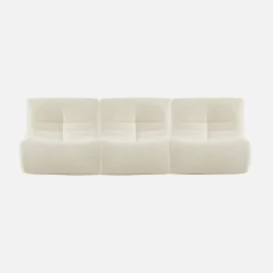 3er-Set modulare 1-Sitzer Sessel mit strukturiertem Bouclé-Bezug