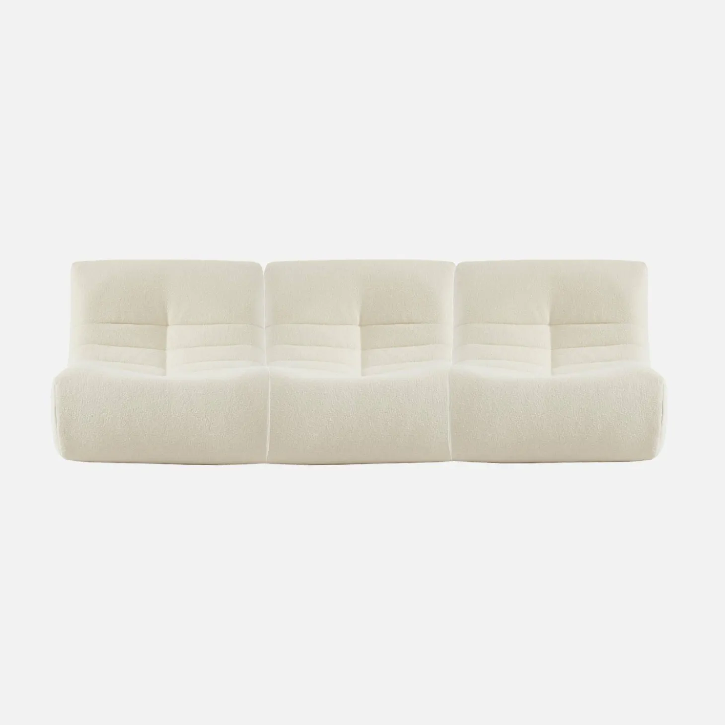 3er-Set modulare 1-Sitzer Sessel mit strukturiertem Bouclé-Bezug