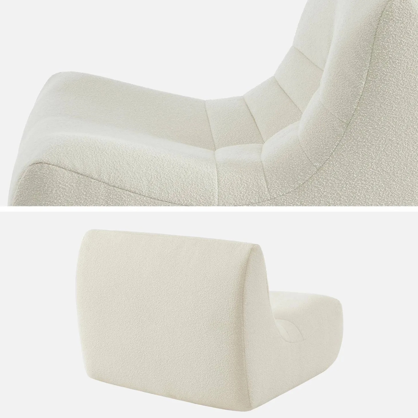 3er-Set modulare 1-Sitzer Sessel mit strukturiertem Bouclé-Bezug