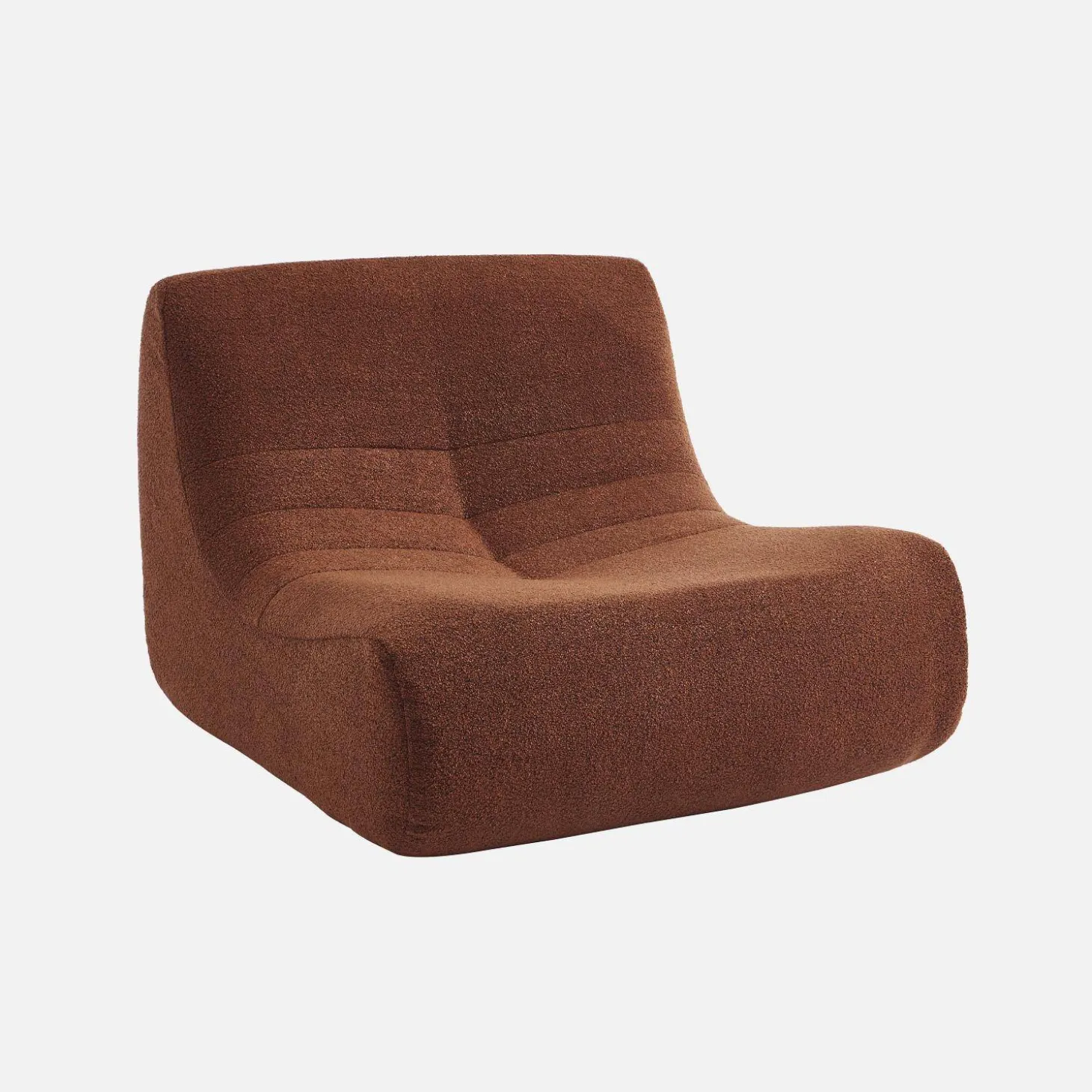 3er-Set modulare 1-Sitzer Sessel mit strukturiertem Bouclé-Bezug