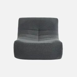 3er-Set modulare 1-Sitzer Sessel mit strukturiertem Bouclé-Bezug