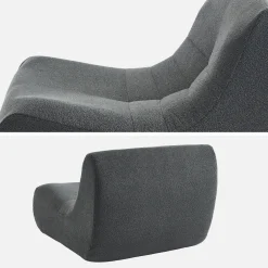 3er-Set modulare 1-Sitzer Sessel mit strukturiertem Bouclé-Bezug