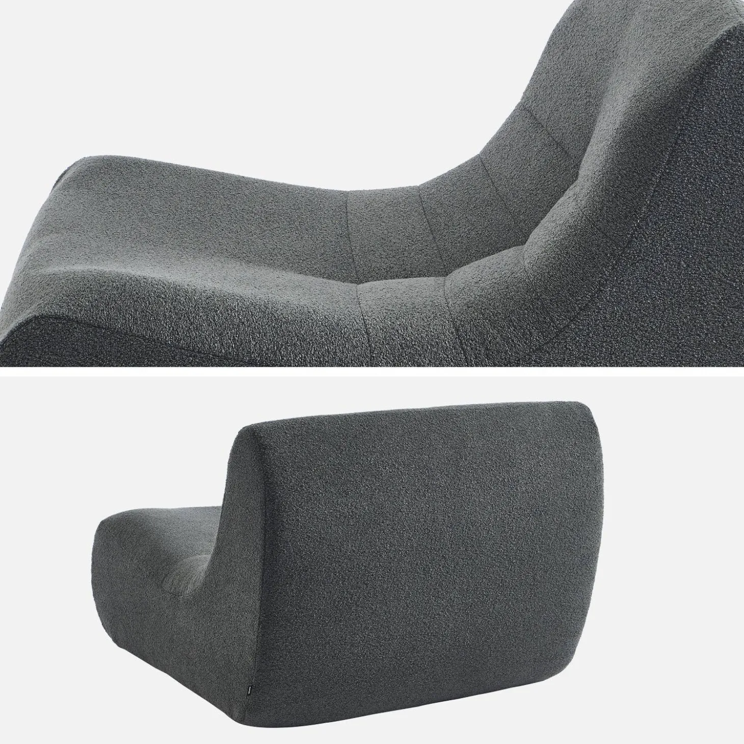 3er-Set modulare 1-Sitzer Sessel mit strukturiertem Bouclé-Bezug