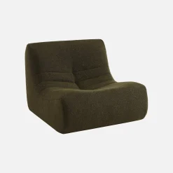 2er-Set modulare 1-Sitzer Sessel mit strukturiertem Bouclé-Bezug