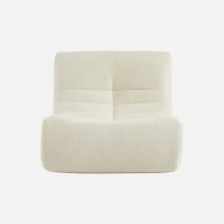 2er-Set modulare 1-Sitzer Sessel mit strukturiertem Bouclé-Bezug