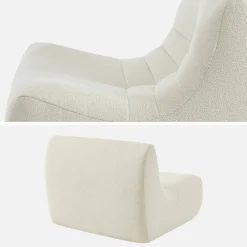 2er-Set modulare 1-Sitzer Sessel mit strukturiertem Bouclé-Bezug