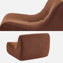 2er-Set modulare 1-Sitzer Sessel mit strukturiertem Bouclé-Bezug
