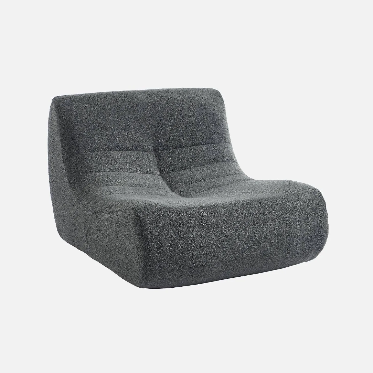 2er-Set modulare 1-Sitzer Sessel mit strukturiertem Bouclé-Bezug