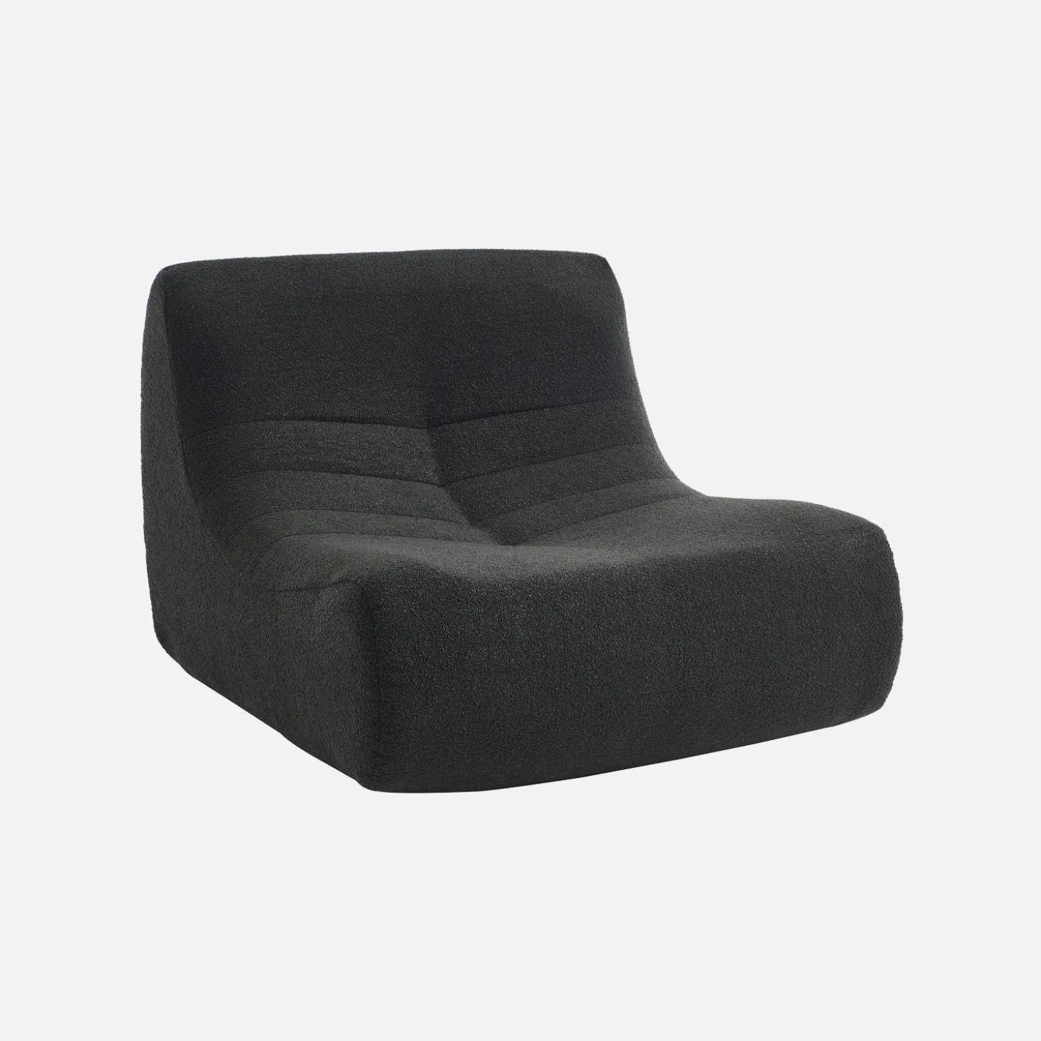 2er-Set modulare 1-Sitzer Sessel mit strukturiertem Bouclé-Bezug