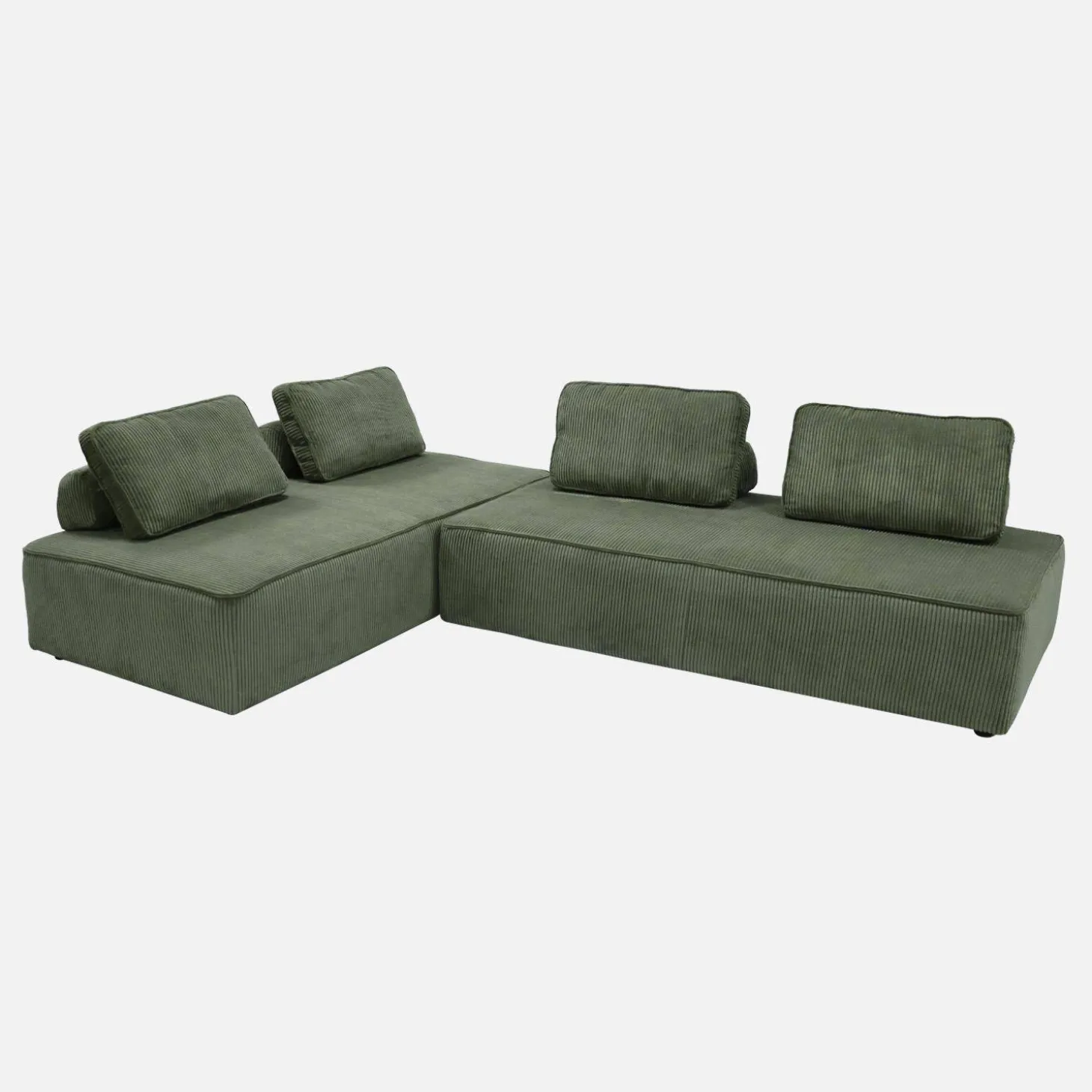 2er-Set modulare 2-Sitzer Sofas mit Cordbezug