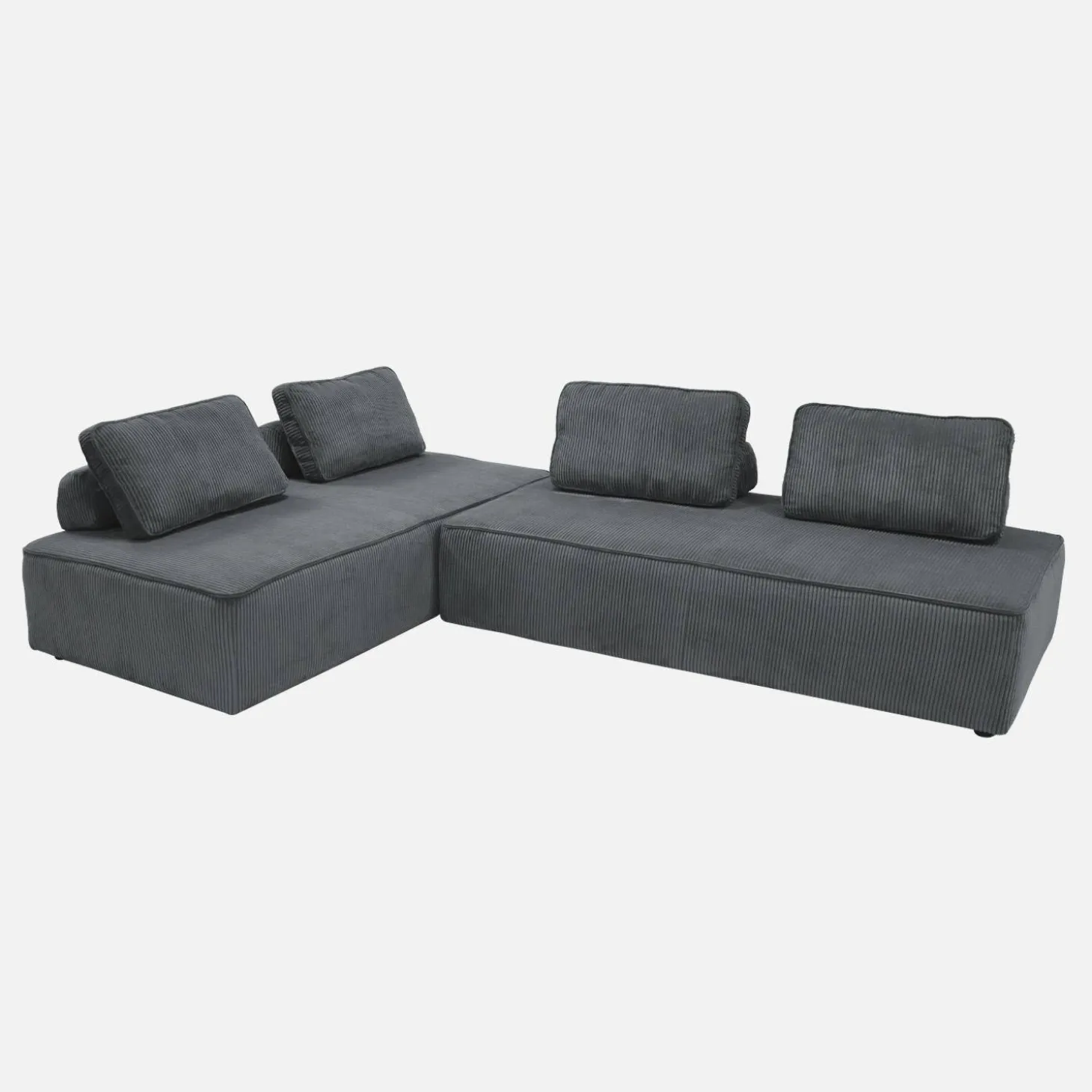 2er-Set modulare 2-Sitzer Sofas mit Cordbezug