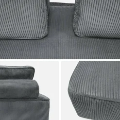2er-Set modulare 2-Sitzer Sofas mit Cordbezug
