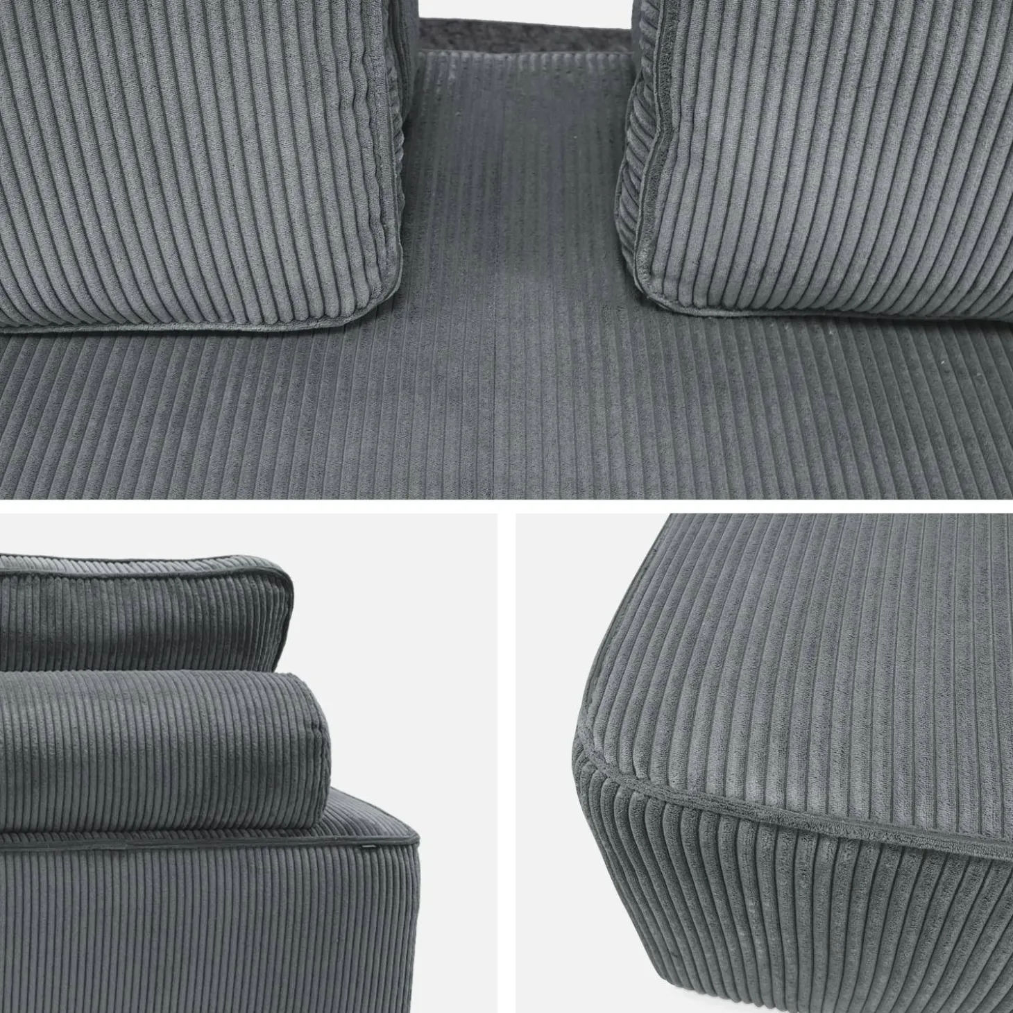 2er-Set modulare 2-Sitzer Sofas mit Cordbezug