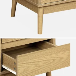 2er-Set Nachttische mit Holzdekor und zwei Schubladen