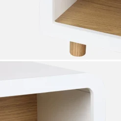 2er-Set Nachttische mit Holzlook und 2 Nischen