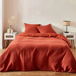 2er-Set Nachttische mit Holzlook und Rattan-Geflecht