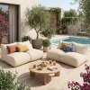 4er-Set Outdoor Sessel mit Olefin-Bezug