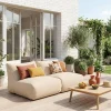2er-Set Outdoor-Sessel mit Olefin-Bezug beige