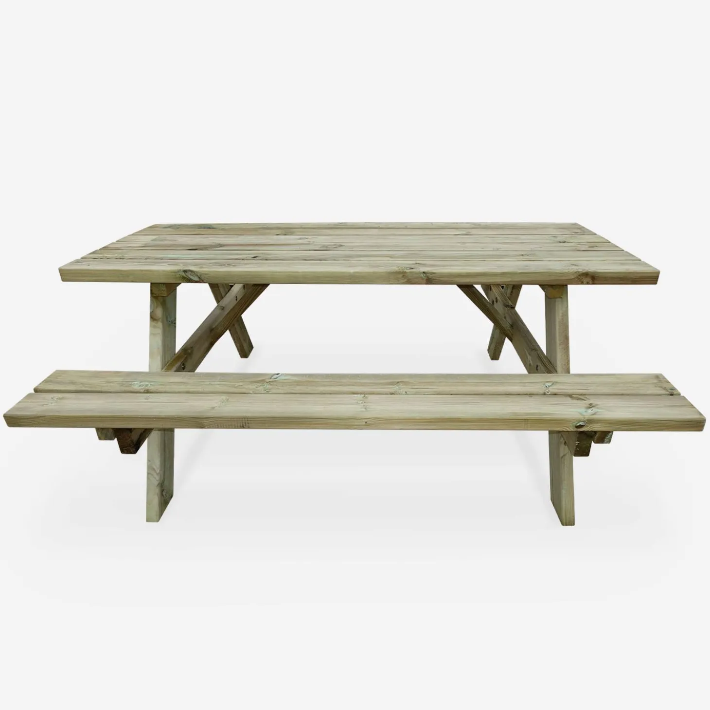 4er Set Picknicktisch 180 cm Holz, 6 Personen - PANCHINA