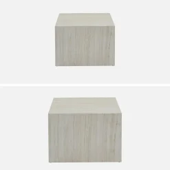 2er-Set quadratische Couchtische mit Marmorlook