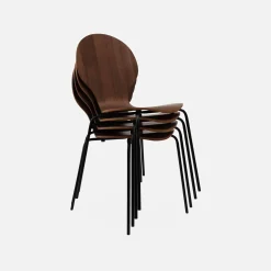 4er-Set Retro-Stühle, Holz und Sperrholz