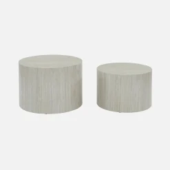 2er Set runde Couchtische mit Marmoroptik