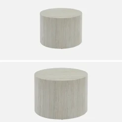 2er Set runde Couchtische mit Marmoroptik