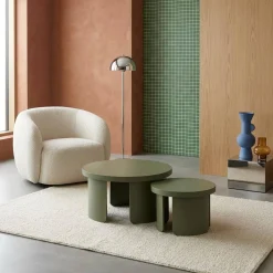 2er-Set runde Satztische für das Wohnzimmer
