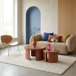 2er-Set runde Satztische für das Wohnzimmer