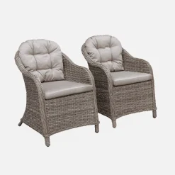 2er Set runde Sessel aus Polyrattan