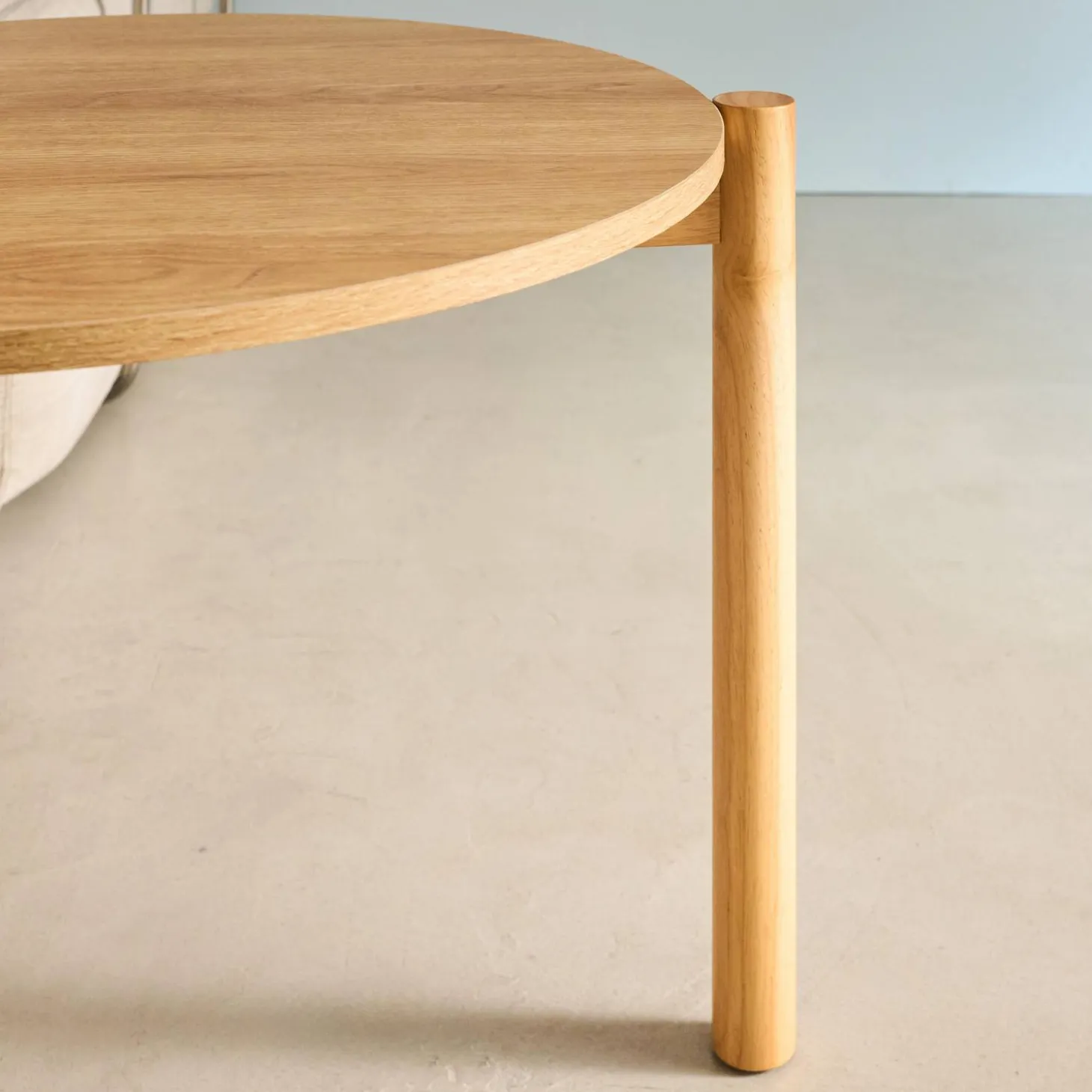 2er-Set runde Tische Holzlook