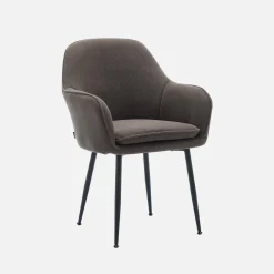 4er Set Samt Sessel mit Metallbeinen