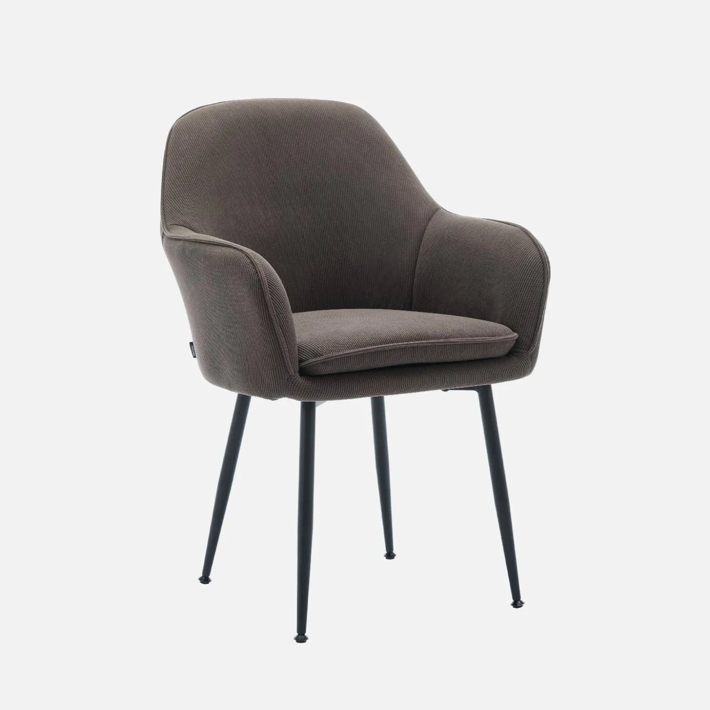 4er Set Samt Sessel mit Metallbeinen