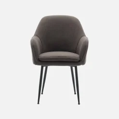 4er Set Samt Sessel mit Metallbeinen