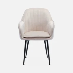 4er-Set Samt-Sessel mit Metallbeinen