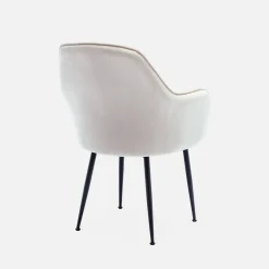 4er-Set Samt-Sessel mit Metallbeinen