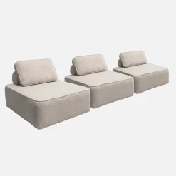 3er-Set Sessel Einsitzer für modulares Bouclé-Sofa