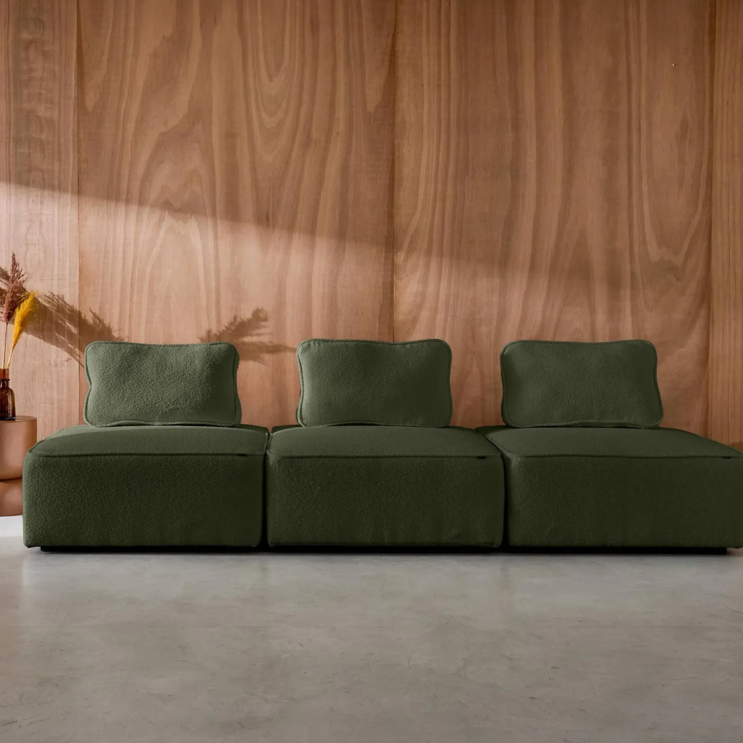 3er-Set Sessel Einsitzer für modulares Bouclé-Sofa